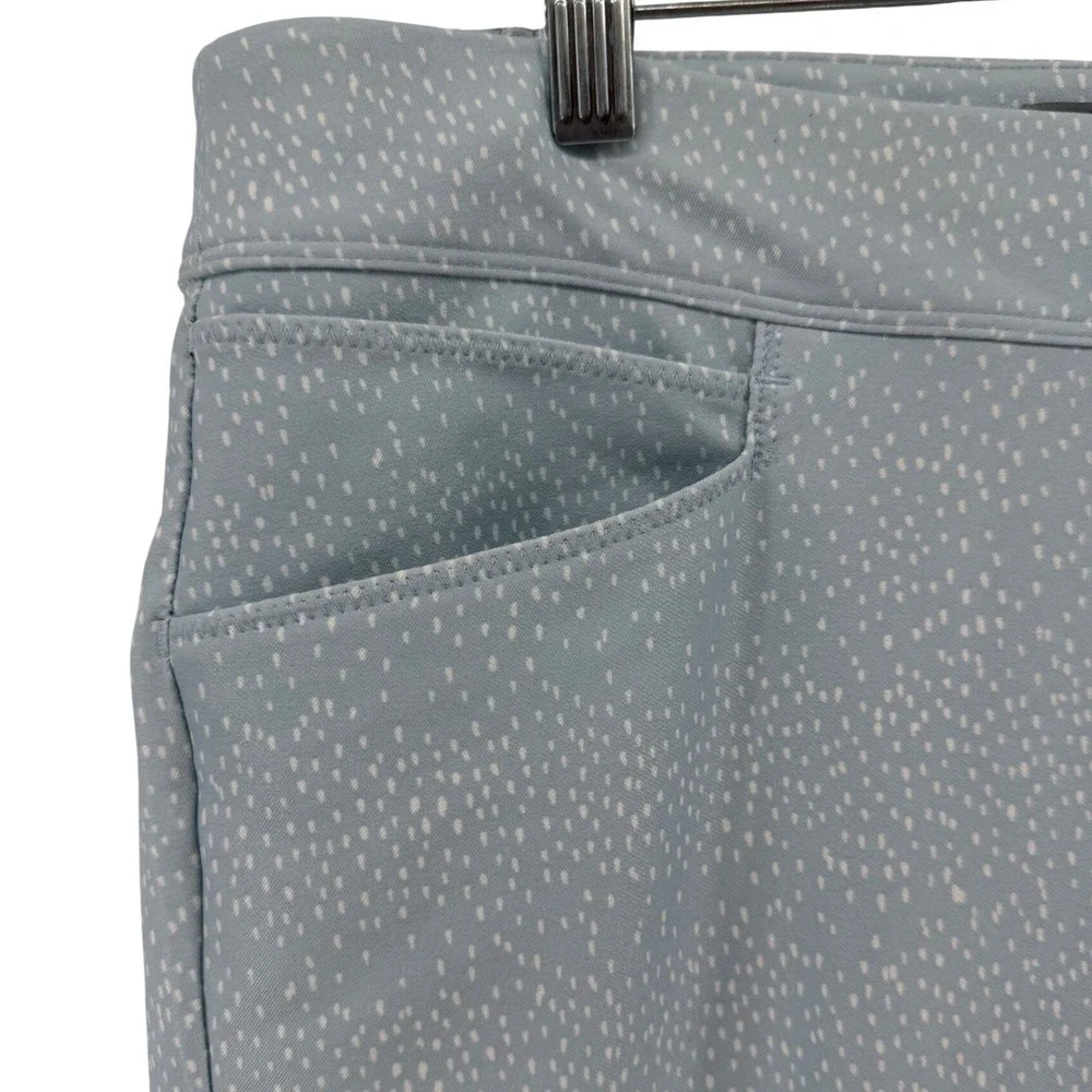 Adidas Womens Golf Pants Blue Gray Speckled Print Pull On Ankle Trousers Size M - Picture 2 of 4